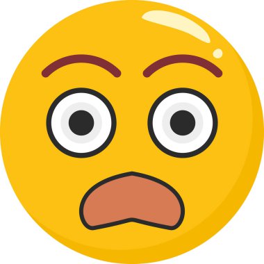 şok yüz simgesi dış hat biçiminde