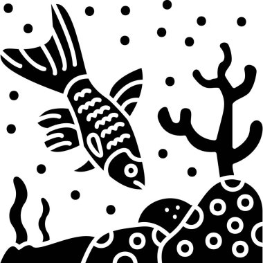 Soyut basit balıklar Dikişsiz desen