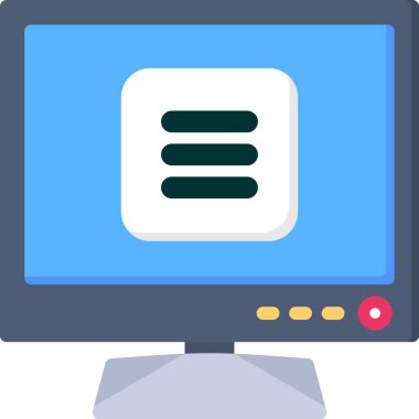 Bilgisayar. Web simgesi basit illüstrasyon