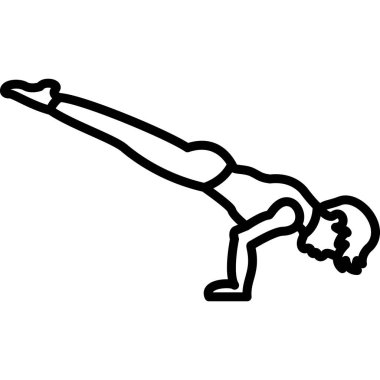 Kadın egzersiz simgesi vektörü yapıyor.