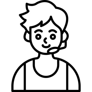 Genç ve güzel erkek karakter vektör çizimi tasarımı