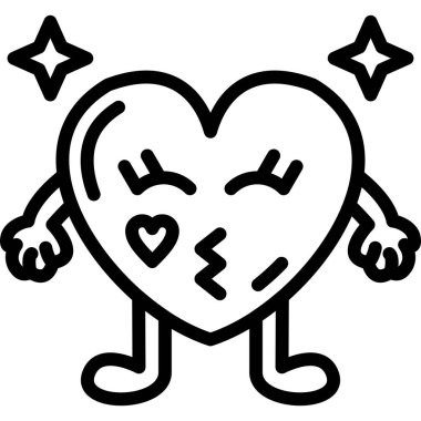 Kalp ikonu vektör illüstrasyonu