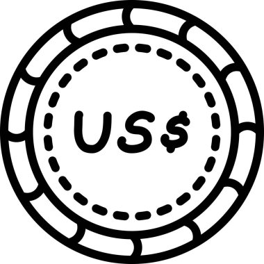 Dolar. Web simgesi basit illüstrasyon