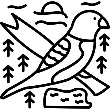 kuşun ahşap çizimi