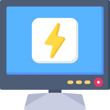 bilgisayar izleyici simgesi düz biçimli