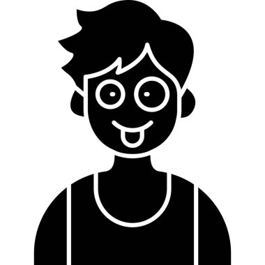 Yüz ikonu olan çocuk. Taslak çizimi. Web için çocuk vektör simgesi