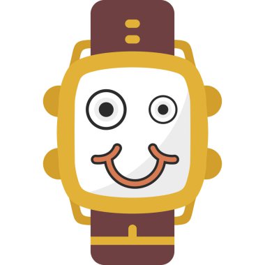 Beyaz arkaplanda izole edilmiş çizgi film robotu, vektör illüstrasyonu