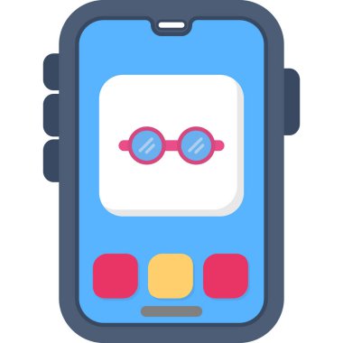 Akıllı telefon aygıtı mobil simgesi doldurulmuş dış hat biçimi