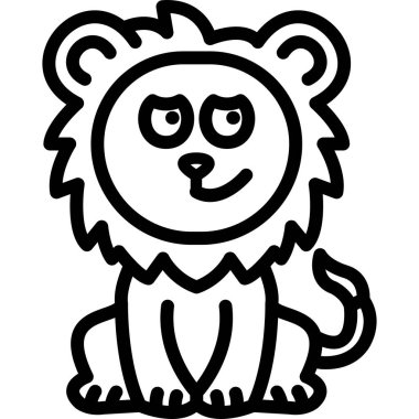 Aslan. Web simgesi basit illüstrasyon