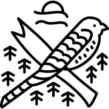 Orman çamı orman ikonu ana hatlarıyla