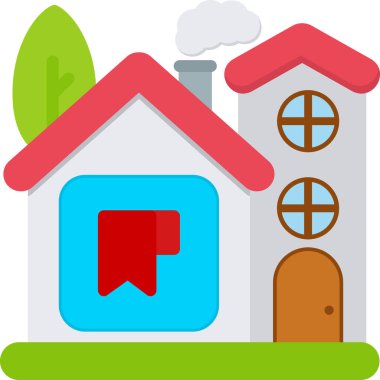 Gayrimenkul. Web simgesi basit illüstrasyon