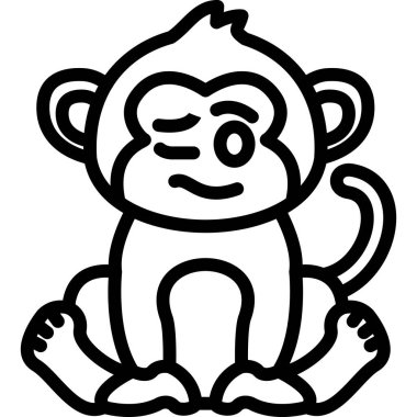 hayvan maymunu ikon vektör ana hatları biçimi