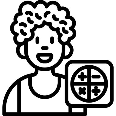 Tabletli bir kadının vektör çizimi