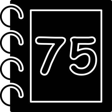 78 yaşındaki takvim vektör simgesi. Tasarım için taslak vektör çizimi. beyaz izole arka plan. Siyah ikon. 7 'nci ay. vektör illüstrasyonu