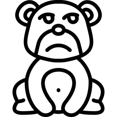 Üzgün ayı emojisi, çizgi tarzı