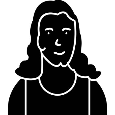 Kadın. Web simgesi basit illüstrasyon