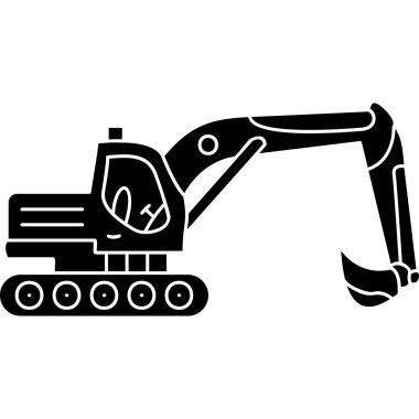 Beyaz arkaplanda siyah tarzda izole edilmiş robotik kol simgesi. Robot ve makine sembolü. vektör.