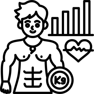 Kalbi olan bir adamın vektör çizimi