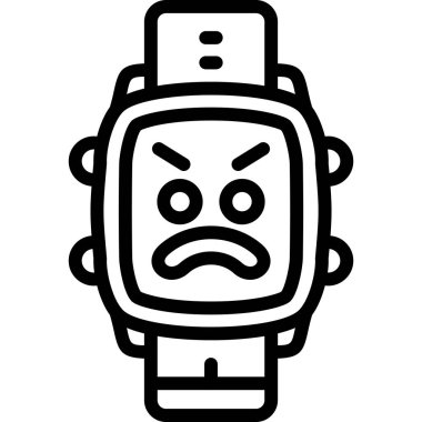 kızgın yüz simgesi, vektör illüstrasyonu