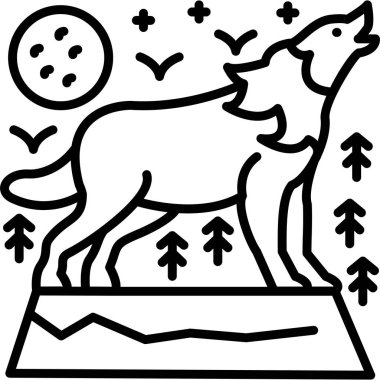 Hayvan vahşi yaşam ikonu ana hatlarıyla