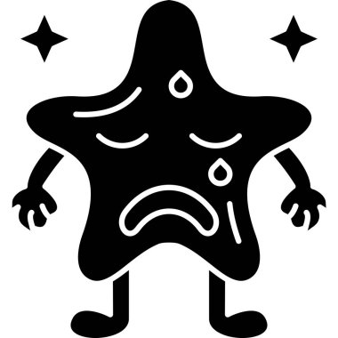 Üzgün yıldız. Basit simge, vektör illüstrasyonu