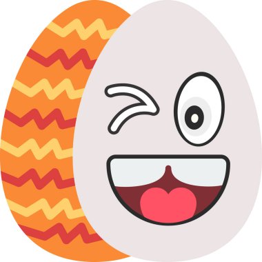 Yumurta Paskalya kutlaması simgesi düz stil