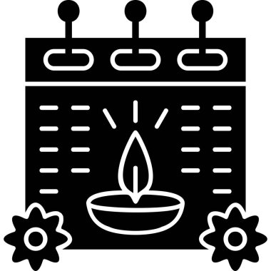 Bir mum simgesi, mum ve mumun vektör çizimi