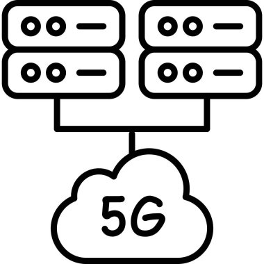 ağ bulut teknolojisi simgesi ana hat biçiminde