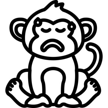 Maymun simgesi, vektör çizim