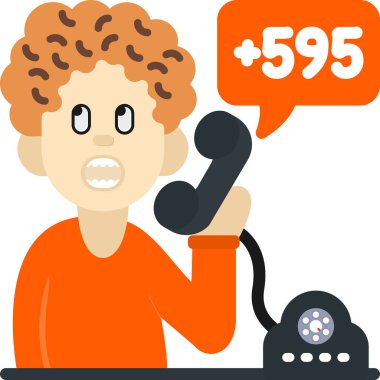 Telefonda konuşan bir adamın çizgi film karakteri