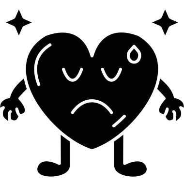 Kara kalpli üzgün bir kalp.