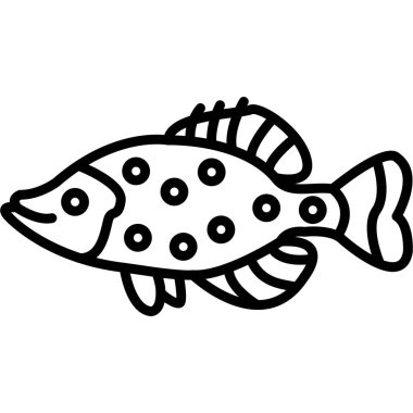 balık simgesi vektör illüstrasyonu