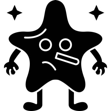 üzgün yıldız simgesi, basit vektör illüstrasyonu