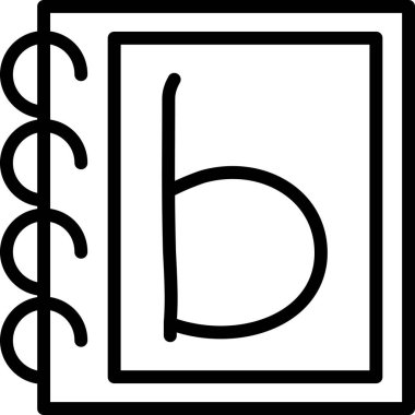 Modern b 'nin vektör illüstrasyonunda kitabın eksik simgesi