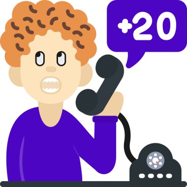 çocuk telefonla konuşuyor, vektör rengi çizimi