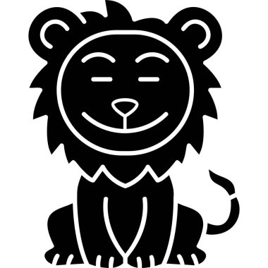 aslan web simgesi, basit vektör illüstrasyonu