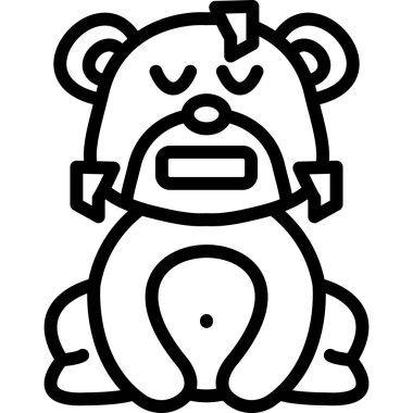 Sevgisini ifade eden sevimli çizgi film ayısı.