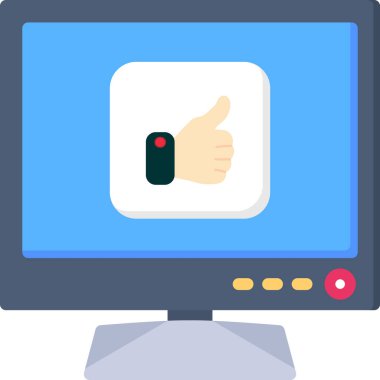 Baş parmağı havada bir el. vektör illüstrasyonu