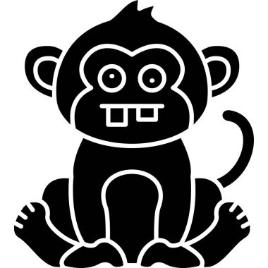 Anahat biçiminde hayvan maymun memeli simgesi