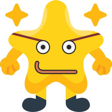 Sarı yıldız simgesi, çizgi film tarzı