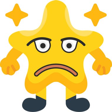 üzgün yıldız simgesi, illüstrasyon, beyaz arkaplan üzerindeki vektör