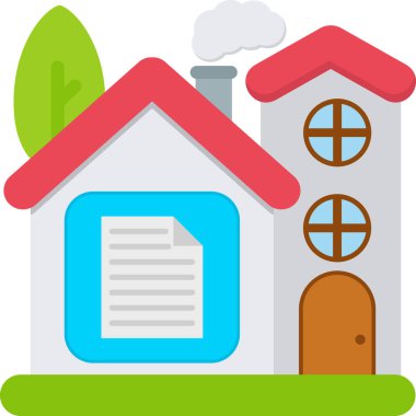 Ev. Web simgesi basit illüstrasyon