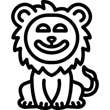 Aslan. Web simgesi basit illüstrasyon