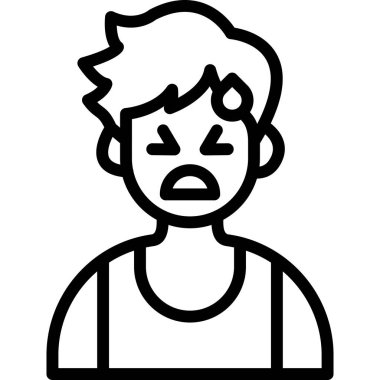 Genç adam çizgi film karakteri