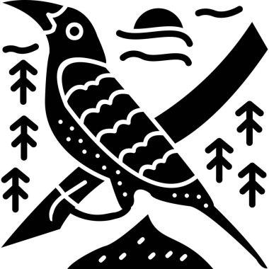 kuş simgesi, vektör illüstrasyonu