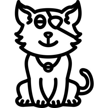 kedi çizgi film ikonu tasarımı, hayvanat bahçesi yaşamı ve doğa temalı illüstrasyon