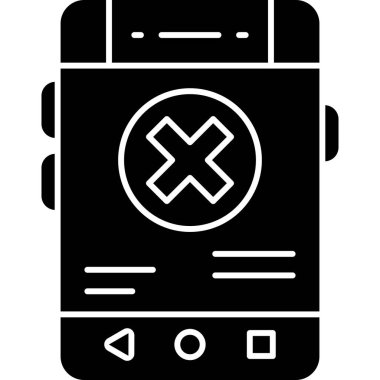 çapraz simge, vektör illüstrasyonlu cep telefonu