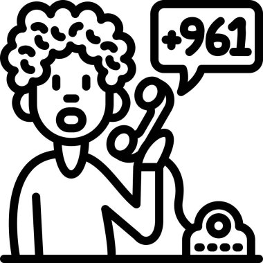 Telefon simgesinde konuşan adam, satır biçimi