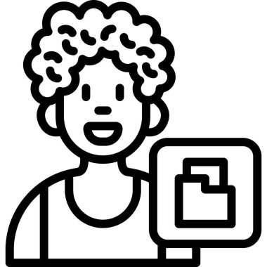 Erkek alışveriş simgesi, vektör illüstrasyonu