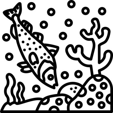 balığı web simgesi, vektör çizim